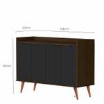 Buffet Aparador com 4 Portas Itaim Babus - Canela / Preto