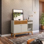 Buffet Aparador Accra 2 Portas Pés de Madeira Babus - Nature / Off White