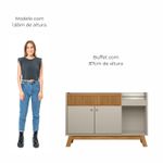 Buffet Aparador Accra 2 Portas Pés de Madeira Babus - Nature / Off White