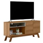 Rack de TV até 70 Polegadas Andria com 2 Portas - Amêndoa / Titanio