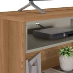 Rack de TV até 70 Polegadas Andria com 2 Portas - Amêndoa / Titanio