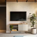Rack de TV até 50 Polegadas Biella com 1 Porta - Nature / Off White
