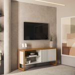 Rack de TV até 55 Polegadas Belluno com 1 Porta - Nature / Off White