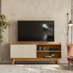 Rack de TV até 65 Polegadas Anzio com 1 Porta - Nature / Off White