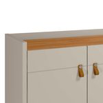 Buffet Aparador Aleppo 4 Portas Pés de Madeira Babus - Nature / Off White