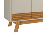 Buffet Aparador Aleppo 4 Portas Pés de Madeira Babus - Nature / Off White