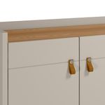 Buffet Aparador Aleppo 4 Portas Pés de Madeira Babus - Amendoa / Off White