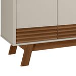 Buffet Aparador Aleppo 4 Portas Pés de Madeira Babus - Freijó / Off White