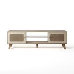 Rack para TV Até 55 Polegadas Erice com 2 Porta e Pés - Carvalho / Off White