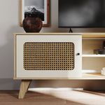 Rack para TV Até 55 Polegadas Erice com 2 Porta e Pés - Carvalho / Off White