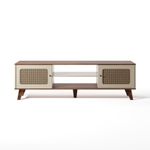 Rack para TV Até 55 Polegadas Erice com 2 Porta e Pés - Pinho / Off White