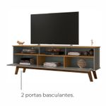 Rack para TV Até 65 Polegadas Ado com 1 Porta e Pés de madeira Babus - Cinamomo / Cinza