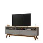 Rack para TV Até 65 Polegadas Ado com 1 Porta e Pés de madeira Babus - Cinamomo / Cinza