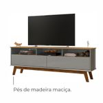 Rack para TV Até 65 Polegadas Ado com 1 Porta e Pés de madeira Babus - Cinamomo / Cinza