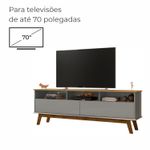Rack para TV Até 65 Polegadas Ado com 1 Porta e Pés de madeira Babus - Cinamomo / Cinza