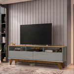 Rack para TV Até 65 Polegadas Ado com 1 Porta e Pés de madeira Babus - Cinamomo / Cinza