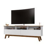 Rack para TV Até 65 Polegadas Ado com 1 Porta e Pés de madeira Babus - Branco