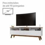 Rack para TV Até 65 Polegadas Ado com 1 Porta e Pés de madeira Babus - Branco