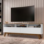 Rack para TV Até 65 Polegadas Ado com 1 Porta e Pés de madeira Babus - Branco