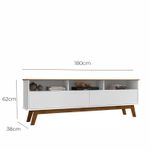 Rack para TV Até 65 Polegadas Ado com 1 Porta e Pés de madeira Babus - Branco