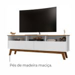 Rack para TV Até 65 Polegadas Ado com 1 Porta e Pés de madeira Babus - Branco