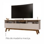 Rack para TV Até 65 Polegadas Ado com 1 Porta e Pés de madeira Babus - Cinamomo / Off White