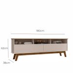 Rack para TV Até 65 Polegadas Ado com 1 Porta e Pés de madeira Babus - Cinamomo / Off White