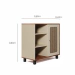 Aparador Buffet Sala Faenza 1 Porta e 6 Prateleiras - Pinho / Off White