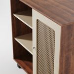 Aparador Buffet Sala Faenza 1 Porta e 6 Prateleiras - Pinho / Off White