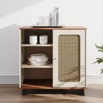 Aparador Buffet Sala Faenza 1 Porta e 6 Prateleiras - Pinho / Off White