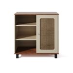 Aparador Buffet Sala Faenza 1 Porta e 6 Prateleiras - Pinho / Off White