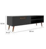 Rack de TV até 43 Pol. Ávila Com 1 Porta - Preto