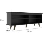 Rack de TV até 75 Pol. Caceres Com 1 Porta - Preto