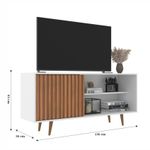 Rack de TV até 55 Pol. Menorca Com 1 Porta - Branco / Freijo