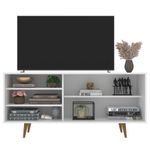 Rack de TV até 55 Pol. Menorca Com 1 Porta - Branco / Freijo