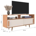 Rack de TV até 55 Pol. Segovia Com 2 Portas - Branco / Freijo