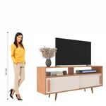 Rack de TV até 55 Pol. Segovia Com 2 Portas - Branco / Freijo