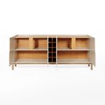 Aparador Buffet 4 Porta e Adega Canes Babus - Off White / Cedro