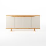 Buffet Aparador Pass 4 Portas Babus - Off White / Noce
