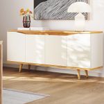 Buffet Aparador Pass 4 Portas Babus - Off White / Noce