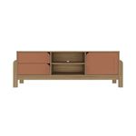 Rack Bancada Para Tv Até 60 Polegadas 1 Porta 2 Gavetas 2 Nichos Nature Artely Carvalho/Terracota