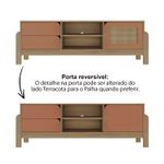 Rack Bancada Para Tv Até 60 Polegadas 1 Porta 2 Gavetas 2 Nichos Nature Artely Carvalho/Terracota