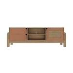 Rack Bancada Para Tv Até 60 Polegadas 1 Porta 2 Gavetas 2 Nichos Nature Artely Carvalho/Terracota