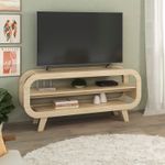 Rack Theo com Borda Arredondada para Tv de 60 Polegadas - Artely Naturale Naturale