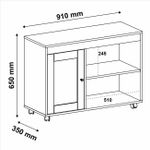 Rack Sala Tv 42 Sampa 2 Nichos Porta e Prateleiras Cinamomo/Off White