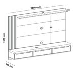 Painel Para Tv Até 75 Polegadas 3 Gavetas 1 Prateleira Com Ripado Presence Artely Carvalho/Menta