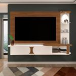 Painel Toronto Para TVs até 72 Pol. Cor Cedro C/off White