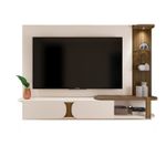 Painel Toronto Para TVs até 72 Pol. Cor Off White C/pinho Ripado