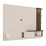 Painel Toronto Para TVs até 72 Pol. Cor Off White C/pinho Ripado
