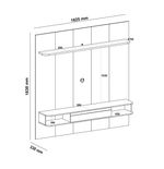 Painel Ripado Até 75 Polegadas Com Led 1 Porta 2 Nichos E Prateleira Belluno Artely Pinho/Off White